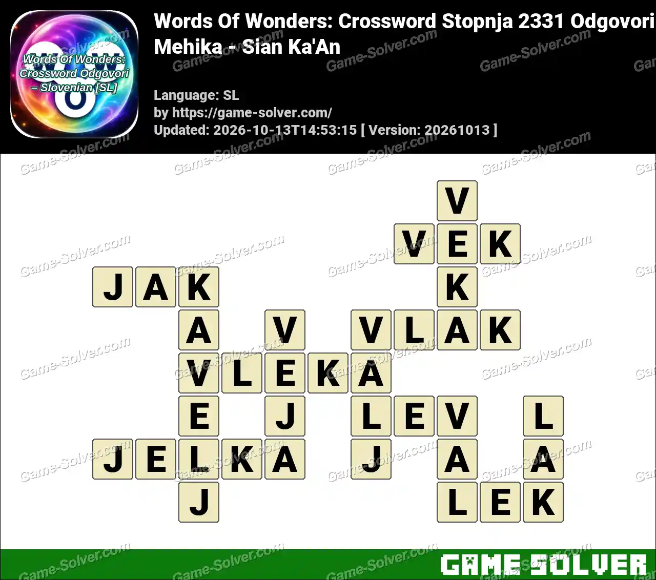 Words Of Wonders: Crossword Stopnja 2331 Odgovori – Mehika – Sian Ka’An